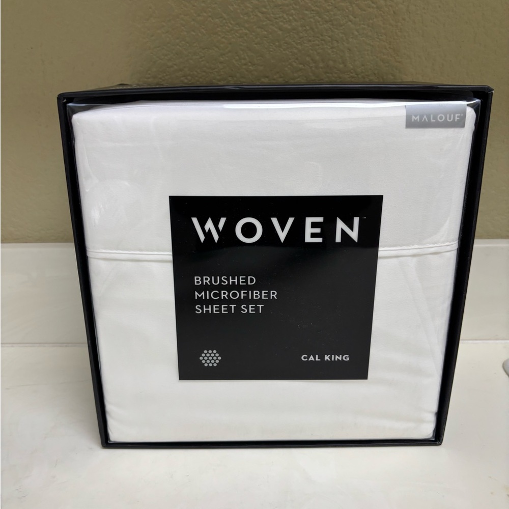 Woven Brushed Microfiber Sheet Set - White